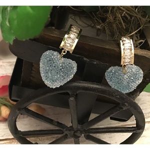 Blue Heart Earrings